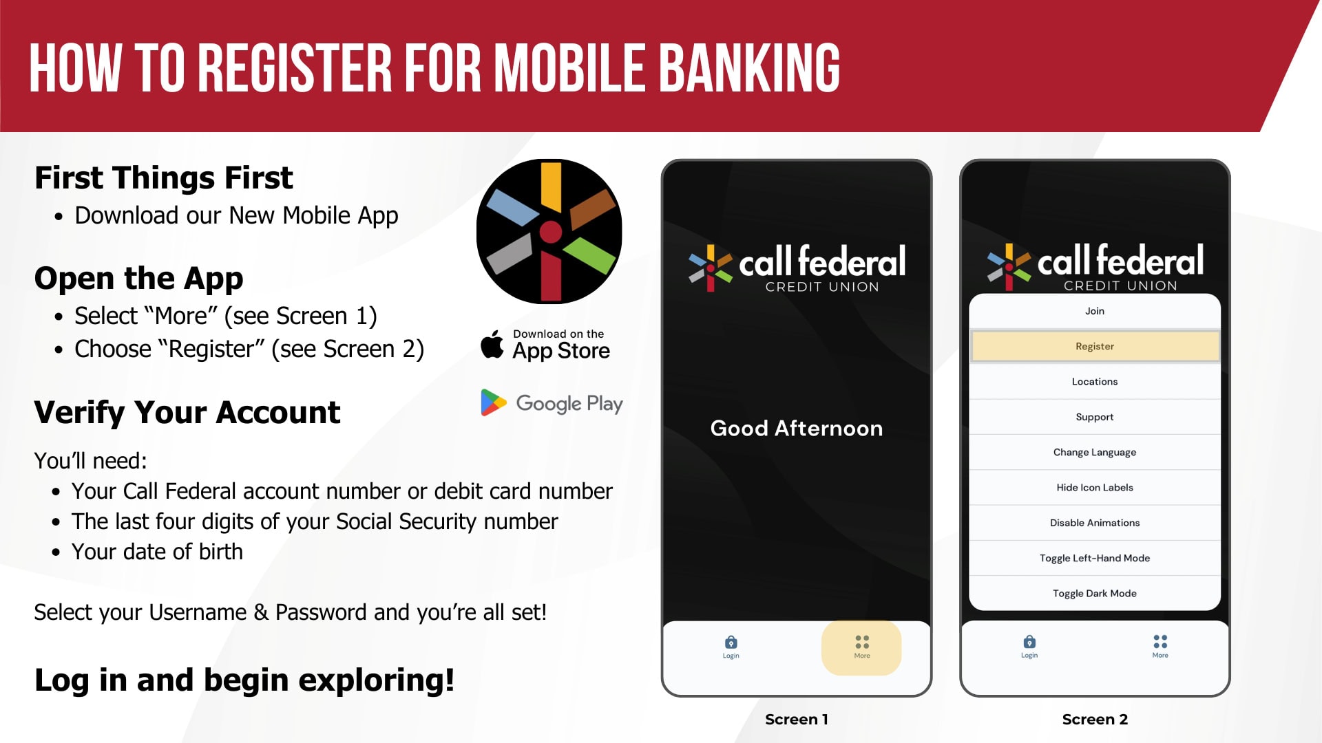 how to register for mobile banking slide